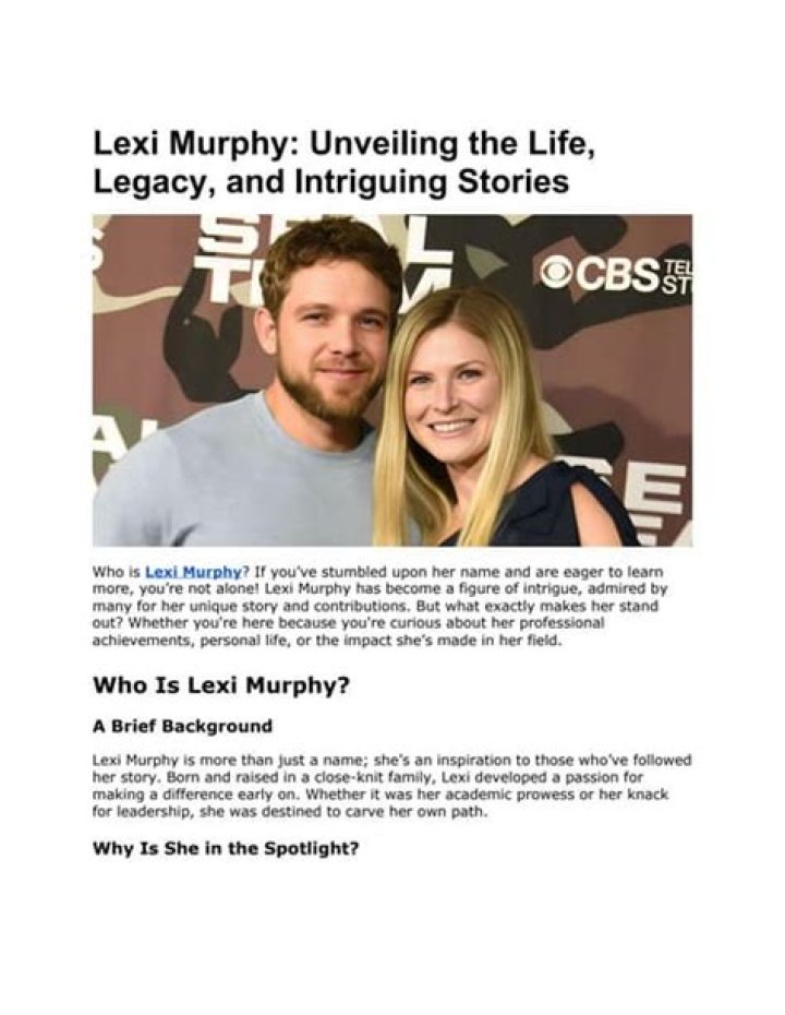 Unveiling Lexi Murphy: Discoveries And Insights